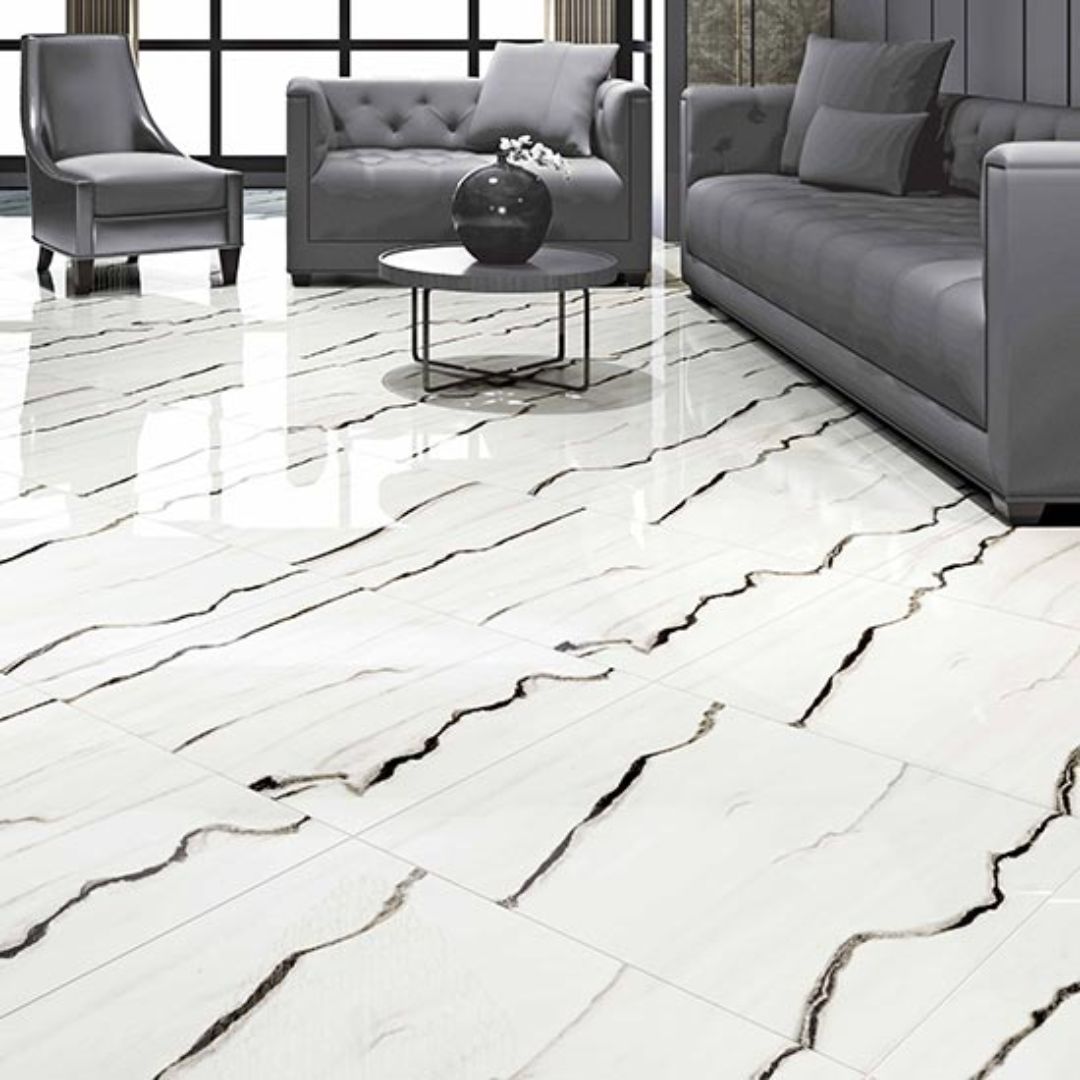 Nitco 2x2 Vitrified Floor Tile - Double Charged White