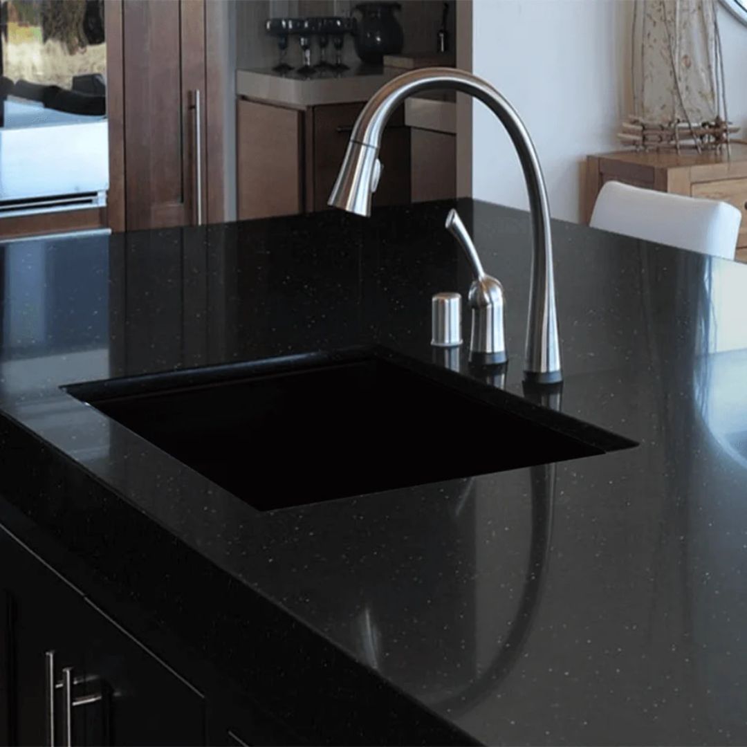 Jet Black Granite Slab (18mm) - Premium Polish