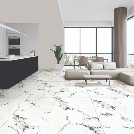 AGL 2x2 Vitrified Floor Tile - Double Charged White